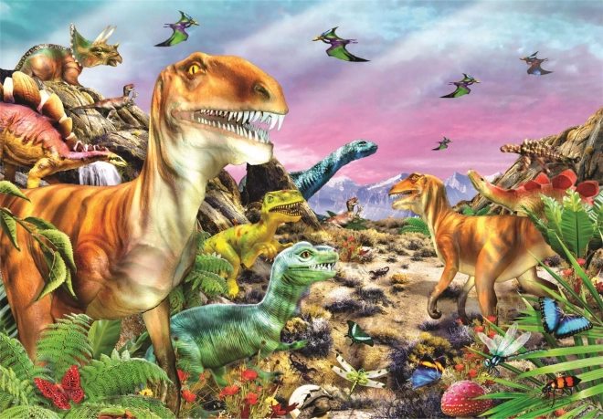Puslespil Dinosaurernes land 104 brikker CLEMENTONI