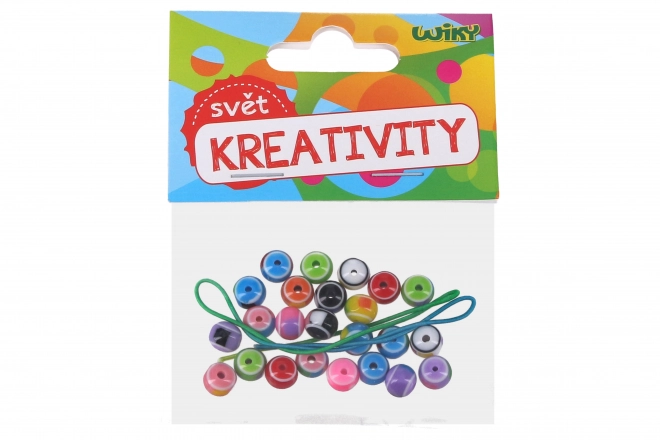 Farverige perler med snor