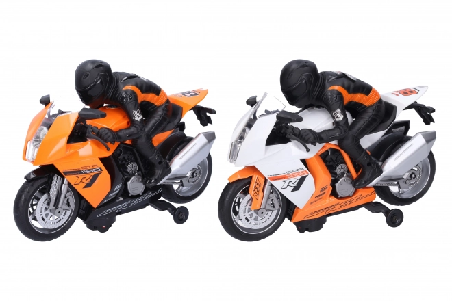 Racermotorcykel med rytter 28 cm