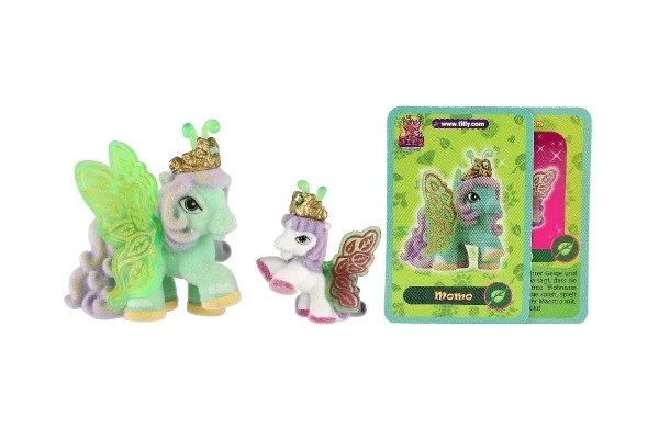 Filly Butterfly familie figurer 2 stk. plys med tilbehør mix af varianter på kort 17x16,5cm