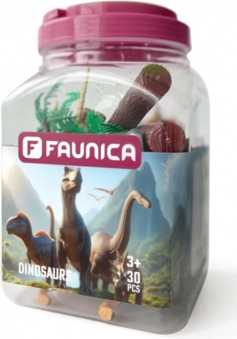 Sæt med dinosaurfigurer og tilbehør, 30 stk.
