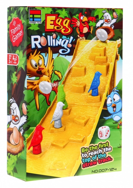Brætspil "Faldene æg" for børn 3+ Fugleløb + 4 spillere + terning + æg figur