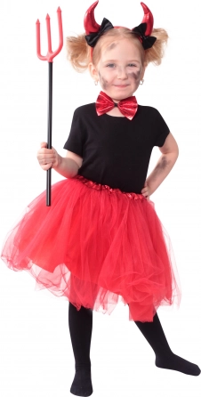 Børnekostume djævelpige med tutu-nederdel