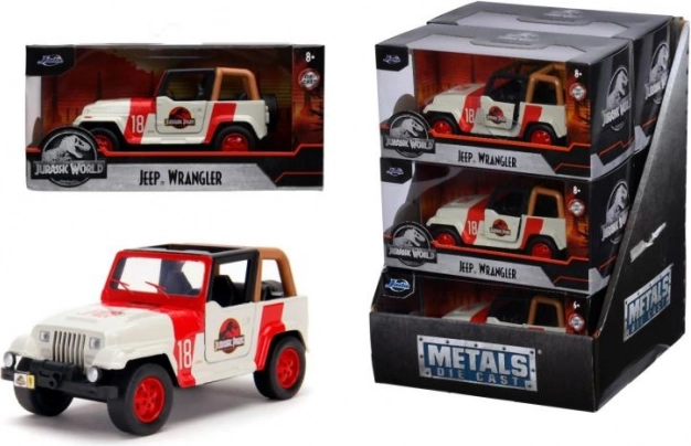 Metalmodel Jeep Wrangler Jurassic Park 1:32 med åbne døre
