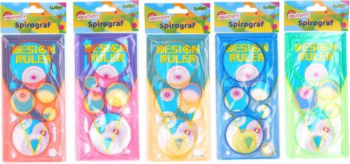 Sæt med kreative Spirograf-skabeloner