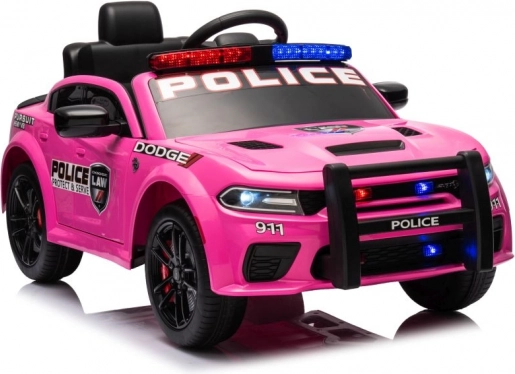 Elektrisk politibil til børn DODGE Charger – lyserød