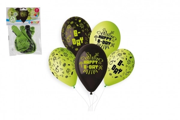 Ballon/Balloner oppustelige med tryk minecraft 13'' diameter 33cm 5stk i pose