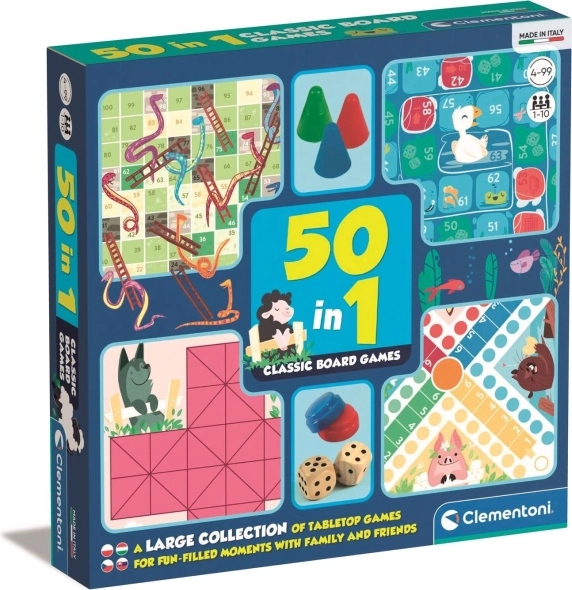 Sæt med klassiske brætspil 50 i 1 CLEMENTONI