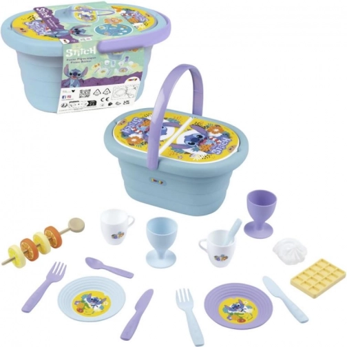 Børne-picnickurv STITCH med tilbehør