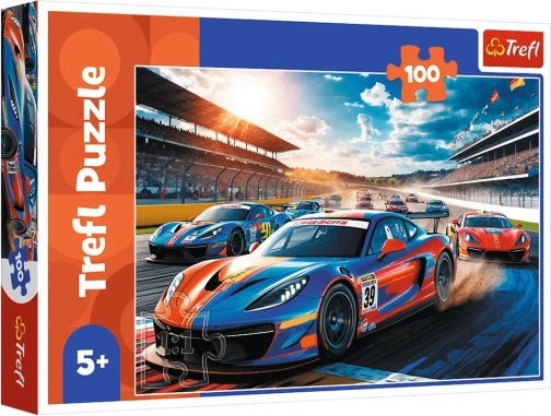Puslespil 100 – hurtigt racerbilstema Trefl