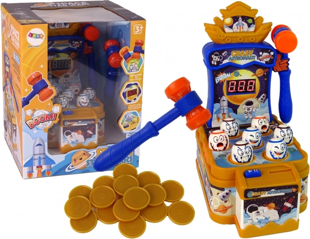 crazy astronaut – rum-arkadespil med hammer, lys og lyde