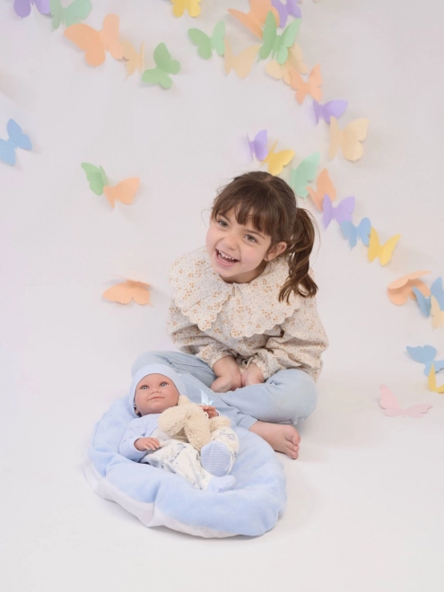 Llorens 73807 NYFØDT DRENGELOTTE - realistisk dukke baby med hele vinylkrop - 40 cm