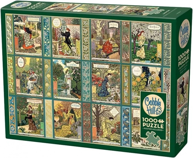 COBBLE HILL Puslespil Jardiniere: Gartnerkalender 1000 Brikker
