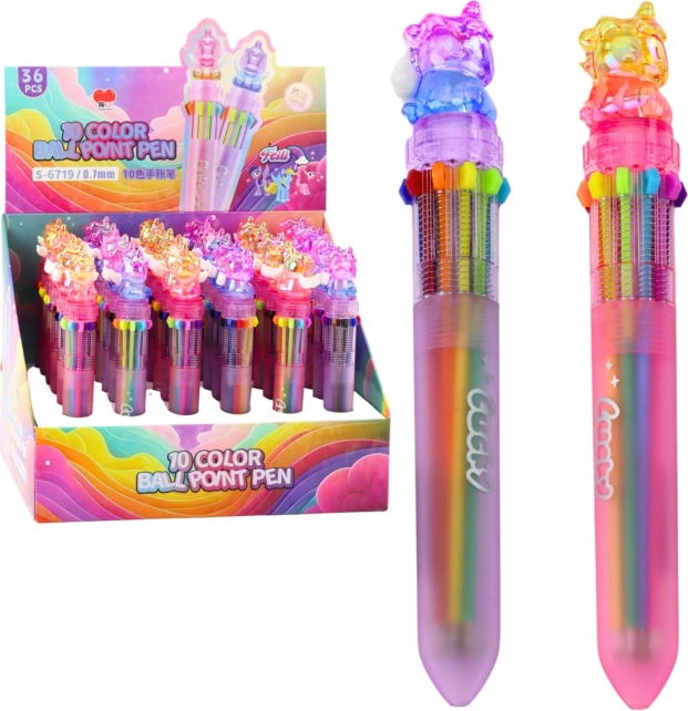 Automatisk flerfarvet Unicorn-pen for børn 10i1