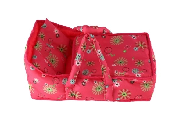 Stofbåret lift til dukker Pink Floral 21x40x18 cm
