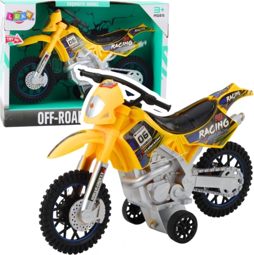 Motocross-legetøj off-road gul med lys og lyde