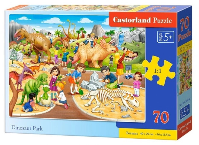 Puslespil dinosaurpark 70 stykker