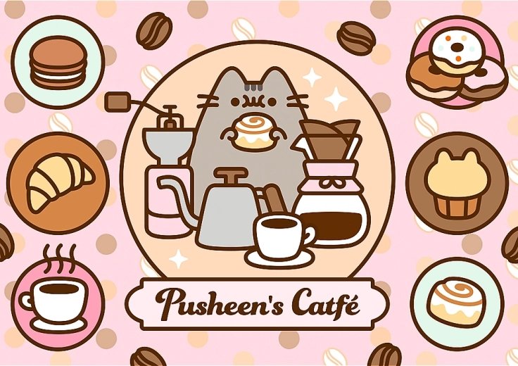 Puslespil 500 brikker – PUSHEEN på café Trefl