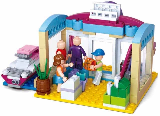 Tre minifigurer med bevægelige dele