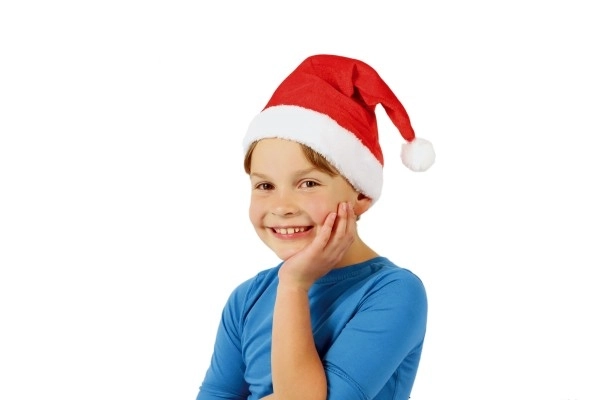 julebørnelue stofdiameter 25 cm på kort karneval