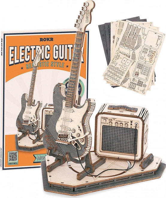 RoboTime træ 3D puslespil - Elektrisk guitar