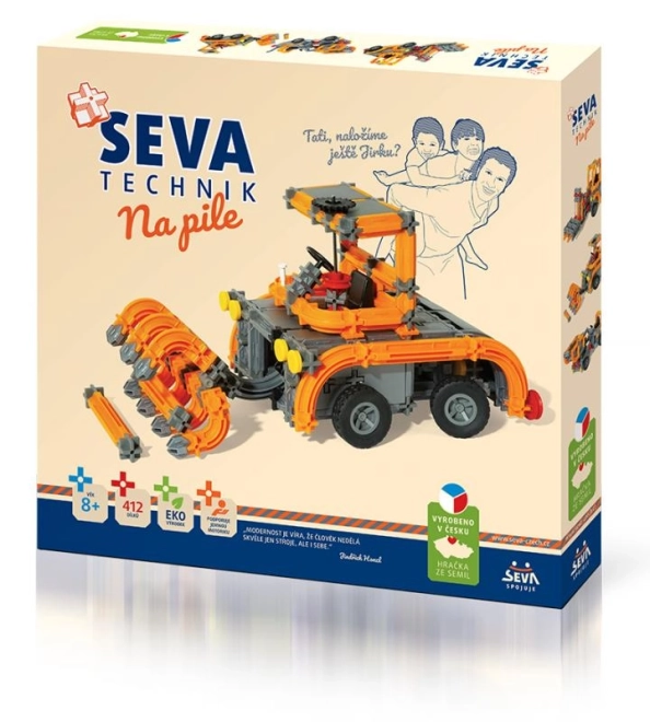 Byggesæt SEVA TEKNIK På savværk plastik 412 stykker i kassen 36x34x5cm