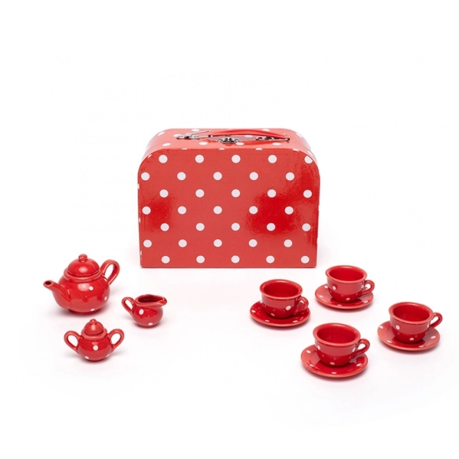 Bigjigs Toys Rød prikket tesæt