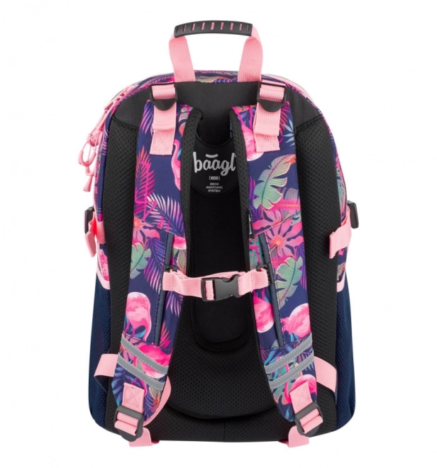 BAAGL Skole rygsæk Flamingo