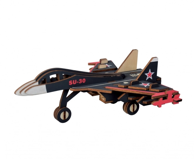 Woodcraft Træ 3D puslespil Jagerfly SU30