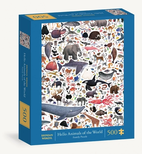 Puzzle Hej verdens dyr fra Chronicle Books 500 brikker