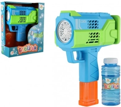 Sæbeboblepistol med påfyldning, plast, 16 cm, batteridrevet