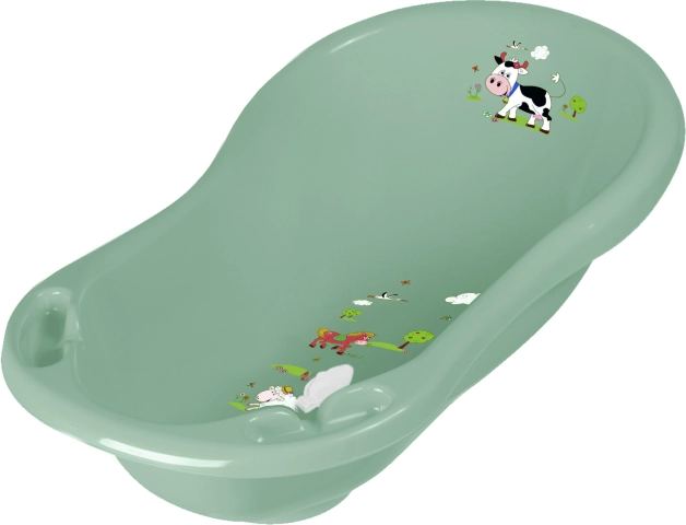 Børnebadekar 84 cm "Funny Farm" med prop, Grøn