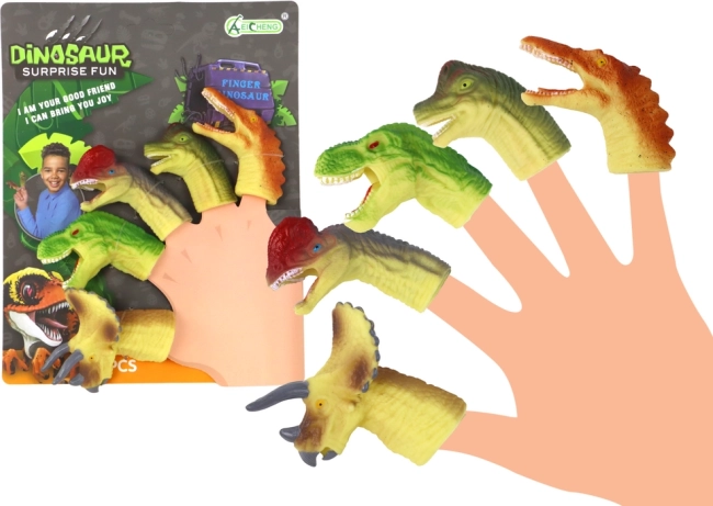 Gummi-dinosaurer til fingrene - Sensoriske fingerdukker
