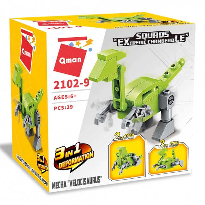 Qman Squros Foranderlig Robot Velocisaurus 3i1