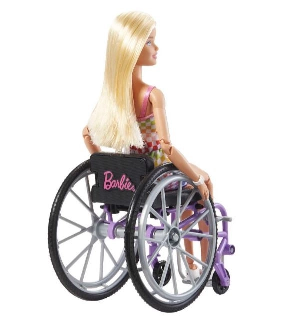 Barbie Model på kørestol i ternet jumpsuit HJT13