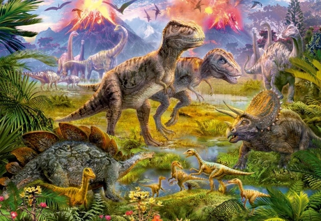 Puslespil 500 brikker, dinosaurmøde