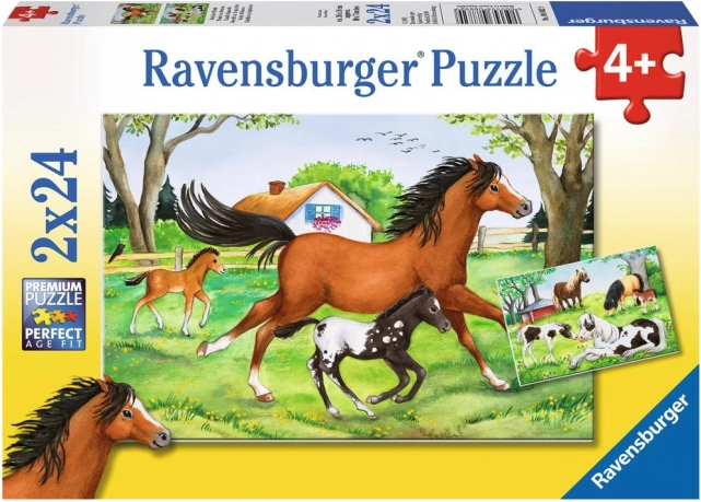 RAVENSBURGER puslespil hestenes verden 2×24 brikker