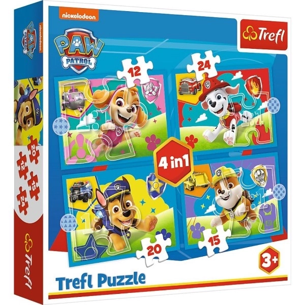 Puslespil 4i1 Løbende hunde Paw Patrol