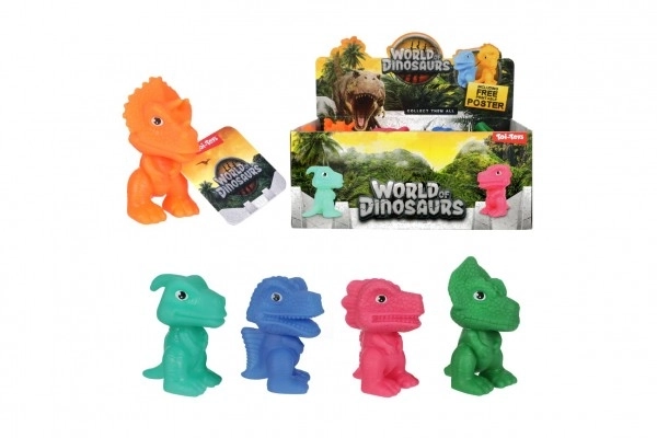 Gummi dinosaur 8cm - 5 typer i boks