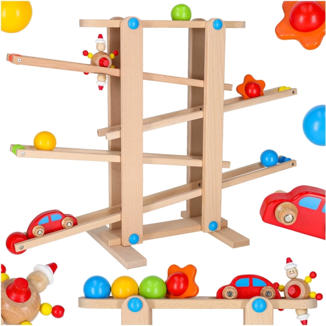 Træ kuglebane sæt Montessori XXL