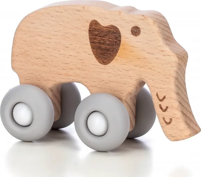Træ rullende elefant til børn