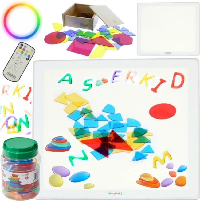 Masterkidz Kvadratisk LED lyspanel farverig + tilbehørssæt