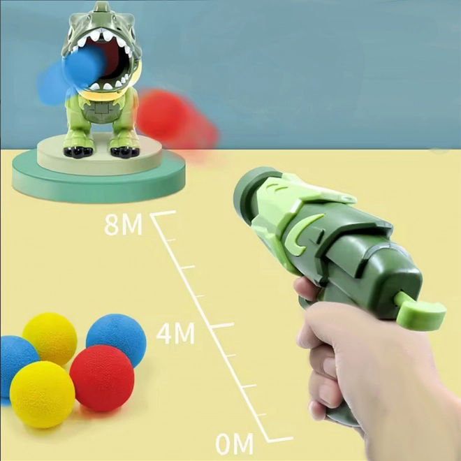 Interaktiv pistol med skumkugler og dinosaurus skyder