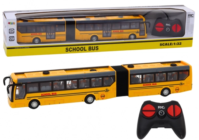 Skolebus Fjernstyret leddelt RC bus 1:32 gul