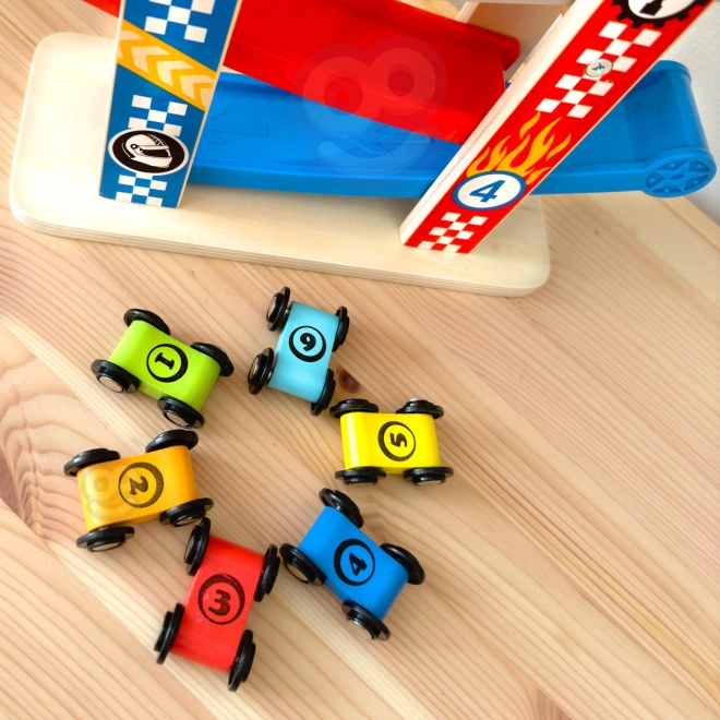 Tooky Toy Farverig bilrutschebane