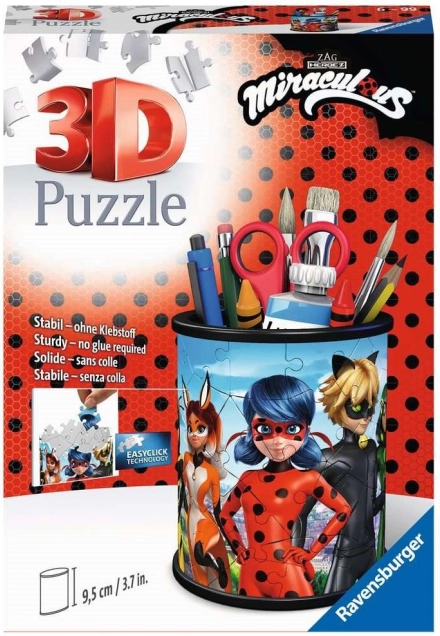 Ravensburger 3D puslespil-holder Miraculous Mariehøne og Sorte Kat 57 brikker