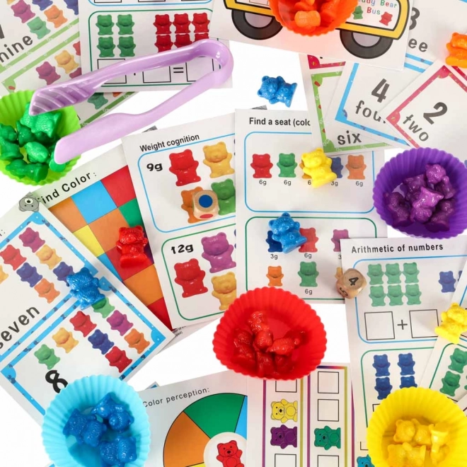 Montessori børnespil lær at tælle 61 dele - Bjørne