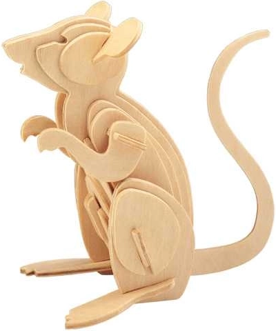 Woodcraft træ 3D-puslespil mus
