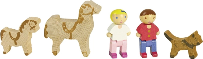 Jeujura træfigurer til byggesæt med heste, 5 stk.