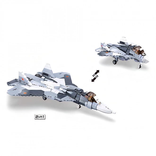 Sluban Model Mursten M38-B0986 Stolt Fighter Jet Su-57 2 i 1
